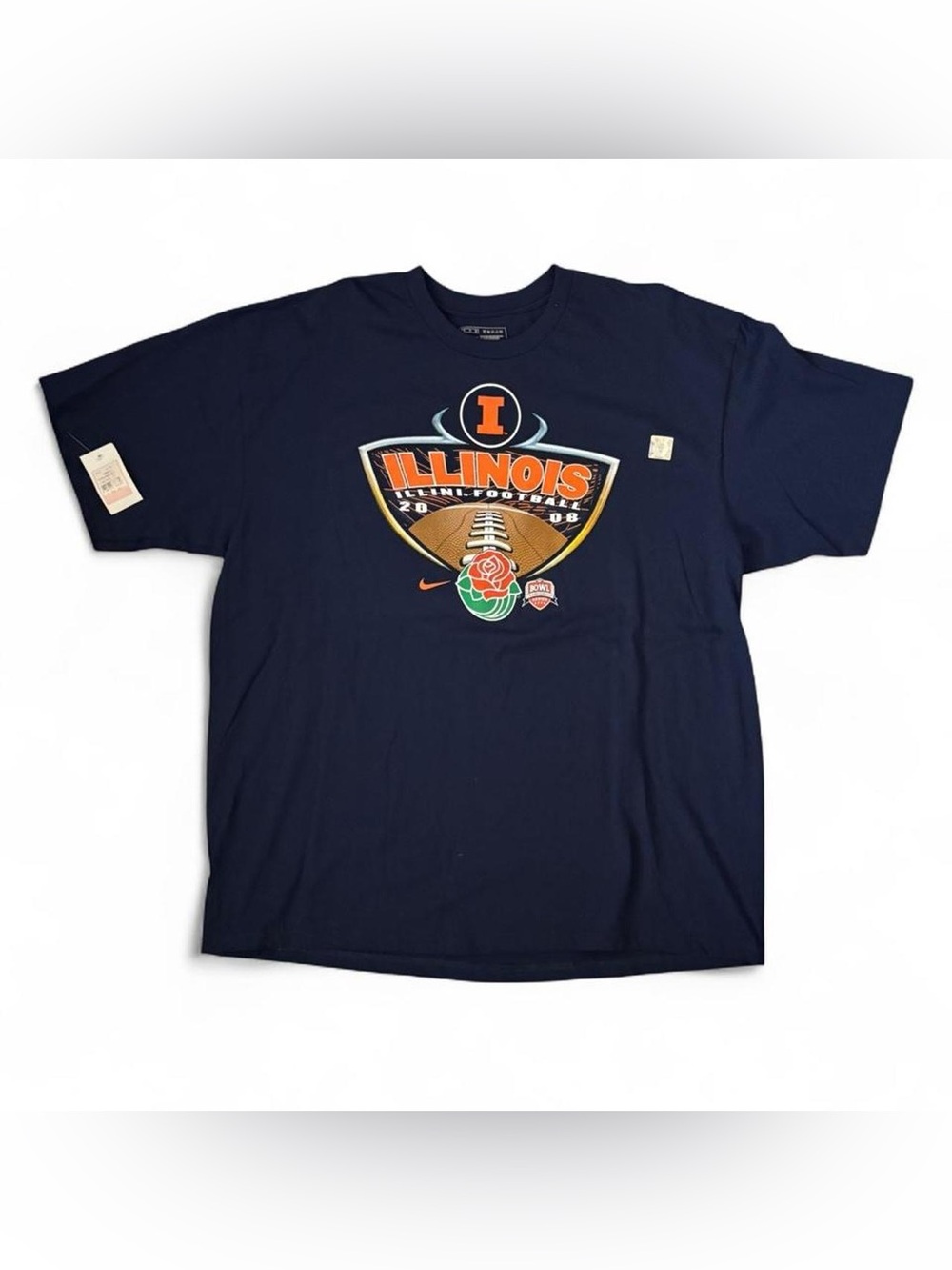 Y2K Nike Illinois Illini Football T Shirt Size XL NCAA  2008 Graphic Sport Retro
